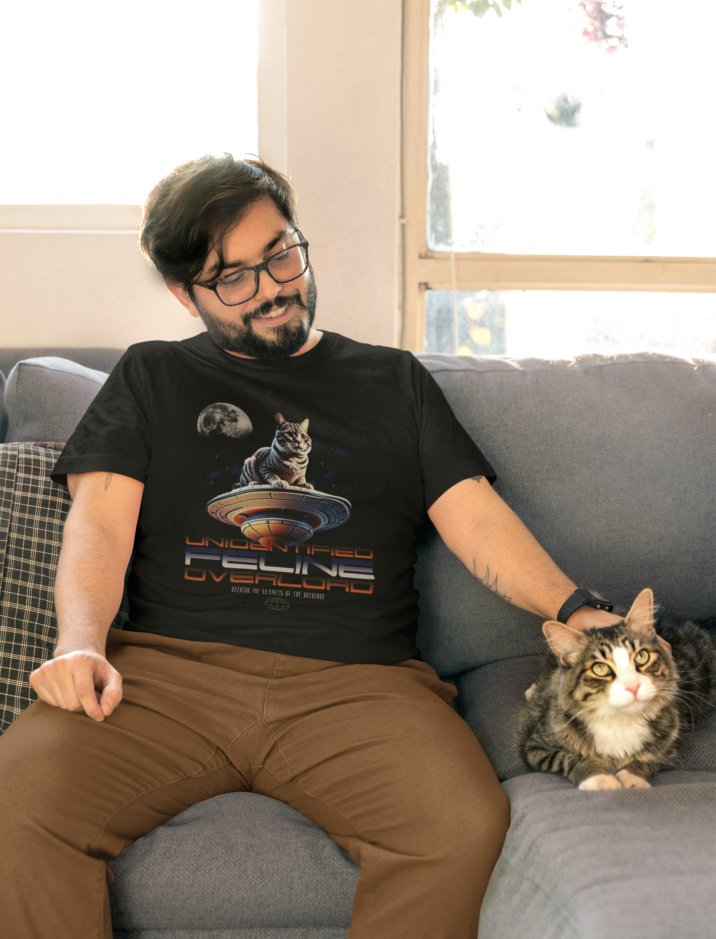 Unidentified Feline Overlord I Premium Unisex Crewneck T-shirt I FREE Shipping